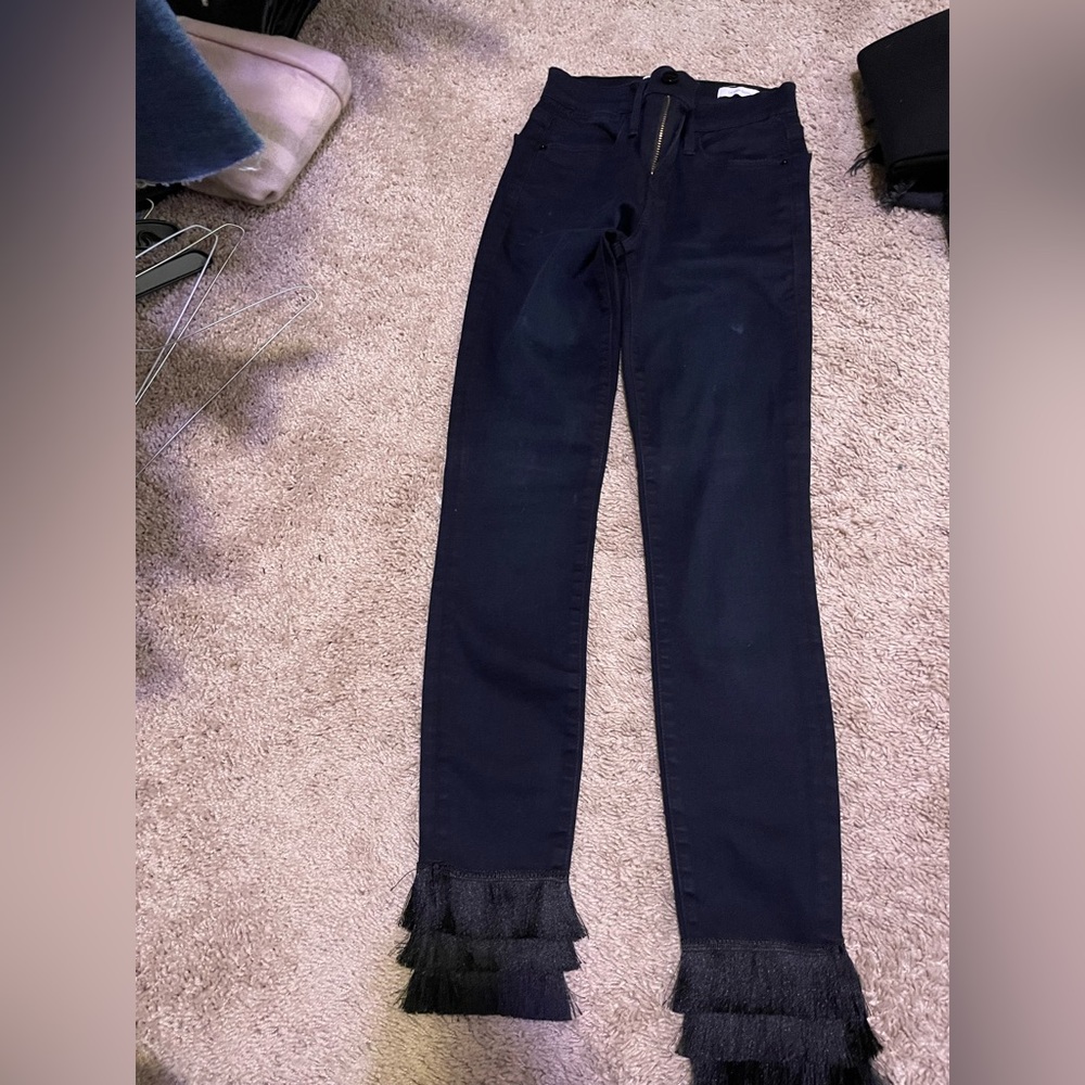 Frame denim fringe jeans